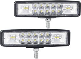 img 4 attached to 🔦 MONDEVIEW 6" LED Light Bar - 2 Rows Slim, 120W 12000LM 6000K Spotlight + Floodlight Combo, 9-36V, Off Road LED Light Pods for Trucks, Cars, SUVs, 4x4s, Motorcycles - Pack of 2