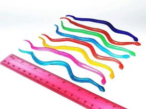 img 1 attached to 🐍 UpBrands Stretchy Snakes Toys 6 Inches Bulk Set - Vibrant 8 Glitter Colors for Kids' Birthday Party Favors, Goodie Bags, Easter Egg Basket, Pinata Filler - 16 Pack