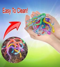 img 2 attached to 🐍 UpBrands Stretchy Snakes Toys 6 Inches Bulk Set - Vibrant 8 Glitter Colors for Kids' Birthday Party Favors, Goodie Bags, Easter Egg Basket, Pinata Filler - 16 Pack