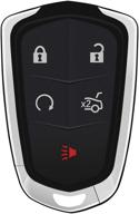 🔑 helloauto 5 buttons keyless entry remote key fob case shell cover compatible with cadillac ats cts srx xts hyq2ab, hyq2eb - replacement shell for enhanced protection logo