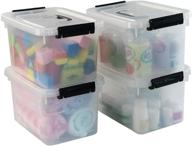 📦 hommp 5l clear storage containers, 4-pack plastic latching box with lid логотип