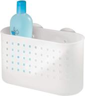 🌊 frost white idesign plastic suction shower caddy: organize all your bathroom essentials conveniently! logo