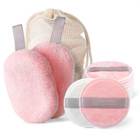 img 4 attached to Microfiber Oval Makeup Remover Pads for Foundation and Masks - Reusable & Eco-friendly - Bamboo Cotton Round Pads for Mascara and Eye Shadow - Washable Facial Clean with Laundry Bag - Perfect for Valentine's Day
