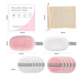 img 2 attached to Microfiber Oval Makeup Remover Pads for Foundation and Masks - Reusable & Eco-friendly - Bamboo Cotton Round Pads for Mascara and Eye Shadow - Washable Facial Clean with Laundry Bag - Perfect for Valentine's Day