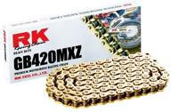 🔗 высокопроизводительная цепь для мотоцикла rk racing chain gb420mxz120 - 120 звеньев, золотая цепь mx включая соединительное звено логотип