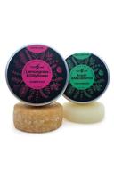 🌿 travel set: lemongrass & gillyflower shampoo and conditioner bars for dry hair - sulfate free, palm oil free, plastic free, eco-friendly natural solid bars logo