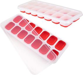 img 1 attached to 🧊 Ice Cube Trays - Premium Silicone Ice Cube Tray with Lid for Easy Release - Stackable & Dishwasher Safe - Great for Food, Cocktails, Whiskey, Chocolate