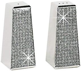 img 1 attached to ✨ Silver Glitter Bling Skyway Sparkling Salt and Pepper Shaker Set Dispenser