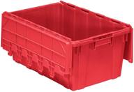 📦 buckhorn ar2717120202000 industrial plastic storage tote with hinged lid, 27" l x 17" w x 12" h - red logo