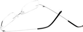 img 1 attached to 👓 LianSan Designer Fashion Titanium Rimless Reading Glasses for Men and Women - Lightweight Frameless Eyewear with Case (Style 8085)