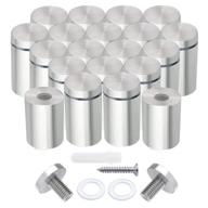 🔩 20pcs stainless steel standoff screws: 1 x 1 inch wall sign holders kit for acrylic picture frames, glass mounting hardware & advertising logo