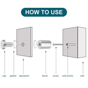 img 3 attached to 🔩 20 шт. Нержавеющая сталь Штифты с опорами: 1 x 1 дюйм Набор держателей для настенных табличек для акриловых рамок для фотографий, крепежное оборудование для установки стекла и реклама