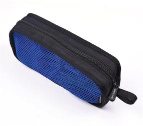 img 4 attached to Portable Travel Cable Organizer Bag – Zippered Mesh Pouch for Laptop Mouse, Power Bank, USB, Adapter, Charger in Blue Color