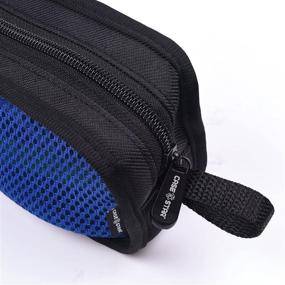 img 1 attached to Portable Travel Cable Organizer Bag – Zippered Mesh Pouch for Laptop Mouse, Power Bank, USB, Adapter, Charger in Blue Color