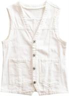 👚 ladyful women's sleeveless denim vest - v-neck button down jean waistcoat jacket logo