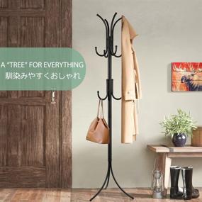 img 3 attached to 🧥 Zanflare Metal Coat Rack: Stylish Hat Hanger Holder with 11 Hooks for Jackets & Umbrellas – Black