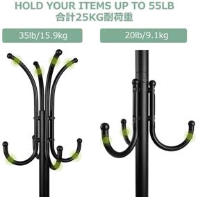 img 2 attached to 🧥 Zanflare Metal Coat Rack: Stylish Hat Hanger Holder with 11 Hooks for Jackets & Umbrellas – Black