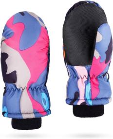 img 2 attached to 🧤 Stay Warm and Stylish with Kids Ski Snow Gloves for Toddler Boy 1yr - 3T