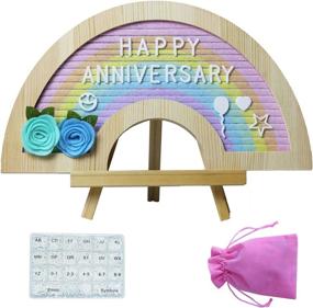 img 4 attached to Vibrantly Fun Felt Letter Board – Rainbow Letter Board With Pre-Cut Letters