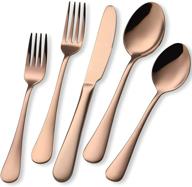 🍴 silverware 20 piece stainless flatware set: durable dishwasher safe cutlery for food service equipment & supplies logo