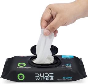 img 2 attached to 🧻 Разборный держатель для салфеток DUDE Wipes: биоразлагаемые, без запаха, с витамином Е и алоэ, безопасные для септика (набор из 6).