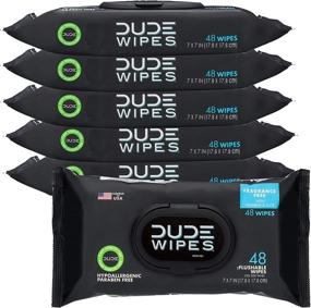 img 4 attached to 🧻 Разборный держатель для салфеток DUDE Wipes: биоразлагаемые, без запаха, с витамином Е и алоэ, безопасные для септика (набор из 6).