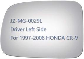 img 1 attached to 🔍 JZSUPER Левое зеркало заднего вида для Honda CR-V 1997-2006 года, стекло для замены водительского зеркала, плоское, без подогрева с клеем в комплекте