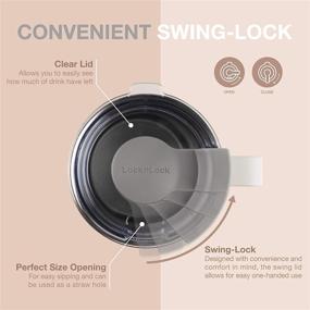 img 3 attached to 🔒 LocknLock Metro Mug - 16 oz Off White Stainless Steel Double Wall Insulated with Handle and Lid