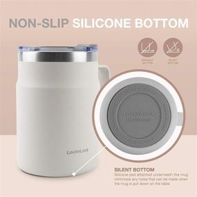 img 2 attached to 🔒 LocknLock Metro Mug - 16 oz Off White Stainless Steel Double Wall Insulated with Handle and Lid