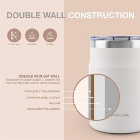 img 1 attached to 🔒 LocknLock Metro Mug - 16 oz Off White Stainless Steel Double Wall Insulated with Handle and Lid