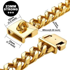 img 2 attached to 🐶 BMusdog Gold Chain Dog Collar: Premium 23MM Heavy Duty Thick 18K Cuban Link Stainless Steel Collar for Medium to Large Dogs - Great for Walking, Training, and Style!