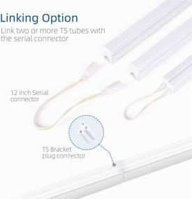 img 1 attached to 💡 (Set of 2) LELEJU LED Under Cabinet Lights, 2ft, 1100lm, 6000K, 10W, Shop LED Light Fixtures and T5 LED Light Fixture, Under Cabinet LED Lighting, Corded Electric with ON/Off Switch