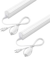 💡 (set of 2) leleju led under cabinet lights, 2ft, 1100lm, 6000k, 10w, shop led light fixtures and t5 led light fixture, under cabinet led lighting, corded electric with on/off switch логотип