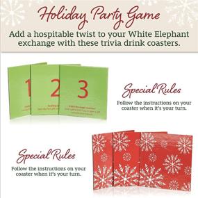 img 3 attached to 🐘 Charming White Elephant Game Holiday Coasters: Festive and Fun Party Accessories!