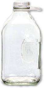 img 4 attached to 🍶 Versatile 2 Qt Glass Milk Bottle with Lid | 64 oz, Creamery Style & Heavy Glass