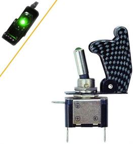 img 4 attached to Enhanced Control: HOTSYSTEM Rocker Toggle Switch SPST ON/Off 12V/20A with Carbon Fiber Cover and LED Illumination - Ideal for Car, Truck, Boat, Motorcycle! (Pack of 1, Green)