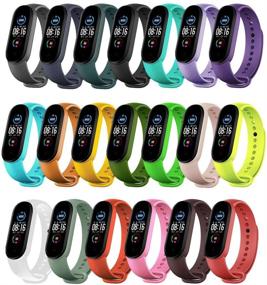 img 4 attached to Yuuol Soft Silicone Wristbands: Compatible Replacement Bands for Xiaomi Mi Band 6, Mi Band 5, and Amazfit Band 5