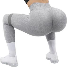 img 1 attached to OMKAGI Scrunch Leggings Seamless 88 Black Sports & Fitness for Running