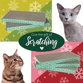 img 2 attached to 🐈 XL Wide Corrugated Cat Scratchers 3-Piece Set with Kitty City, Cat Scratching Pad