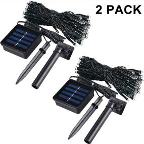 img 2 attached to 🌞 Qunlight Solar String Lights 100 LED 33ft - Waterproof Outdoor Lighting for Xmas Tree, Gardens, and Wedding Decor - Powered by Solar Energy - Warm White Fairy Lights ideal for Homes, Ambiance, Lawn Parties