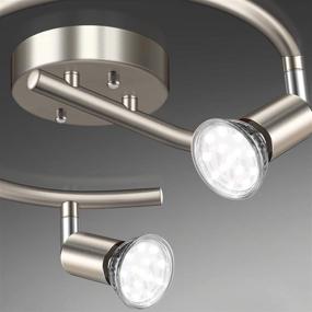 img 1 attached to 🔦 Unicozin 3-Light Spiral LED Track Lighting Kit with Rotatable Light Head - Matt Nickel Ceiling Spot Lighting with GU10 LED Bulbs included