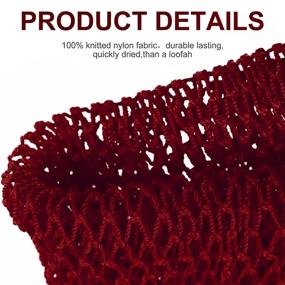 img 3 attached to Experience Ultimate Exfoliation and Silky Smooth Skin: African Net Bath Sponge in Vibrant Red