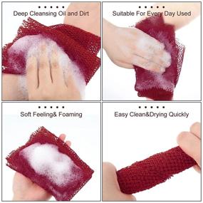 img 1 attached to Experience Ultimate Exfoliation and Silky Smooth Skin: African Net Bath Sponge in Vibrant Red