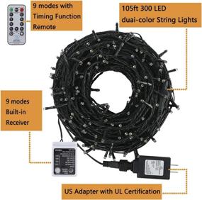 img 1 attached to 🎄 Immerse in Festive Magic with Color Changing Christmas String Lights - 108FT 300 LEDs - End-to-End Connectable - Remote Control + Timer - 9 Lighting Modes - Perfect for Christmas Tree, Wedding, Garden Decor