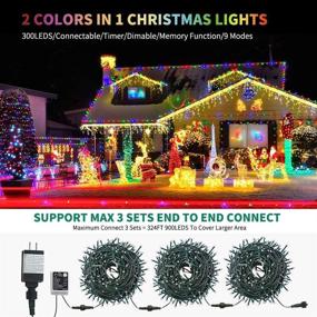 img 2 attached to 🎄 Immerse in Festive Magic with Color Changing Christmas String Lights - 108FT 300 LEDs - End-to-End Connectable - Remote Control + Timer - 9 Lighting Modes - Perfect for Christmas Tree, Wedding, Garden Decor