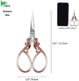 img 3 attached to 🌹 BIHRTC Little Scissors: 4.5 Inch Stainless Steel Sharp Sewing & Craft Scissors for DIY Artwork and Needlework - Rose Gold Scissors