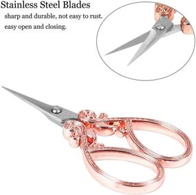 img 2 attached to 🌹 BIHRTC Little Scissors: 4.5 Inch Stainless Steel Sharp Sewing & Craft Scissors for DIY Artwork and Needlework - Rose Gold Scissors