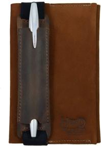 img 3 attached to 📚 Leather Pen Case with Elastic Band by Hide & Drink - Fits 6 to 7 inch Tall Notebooks - Pencil Sleeve, Pen Pouch, and Holster - Handmade in Bourbon Brown