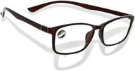 premium tr90 blue light blocking reading glasses in brown - unisex (150 strength) logo