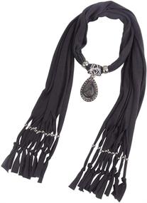 img 1 attached to GOGNGTR Waterdrop Necklace Printing Polyester Women's Accessories for Scarves & Wraps